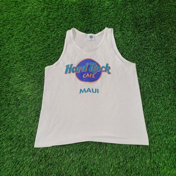 Vintage 90s Hard-Rock Hawaii Maui Tank-Top Medium 19x25 USA - Picture 1 of 14